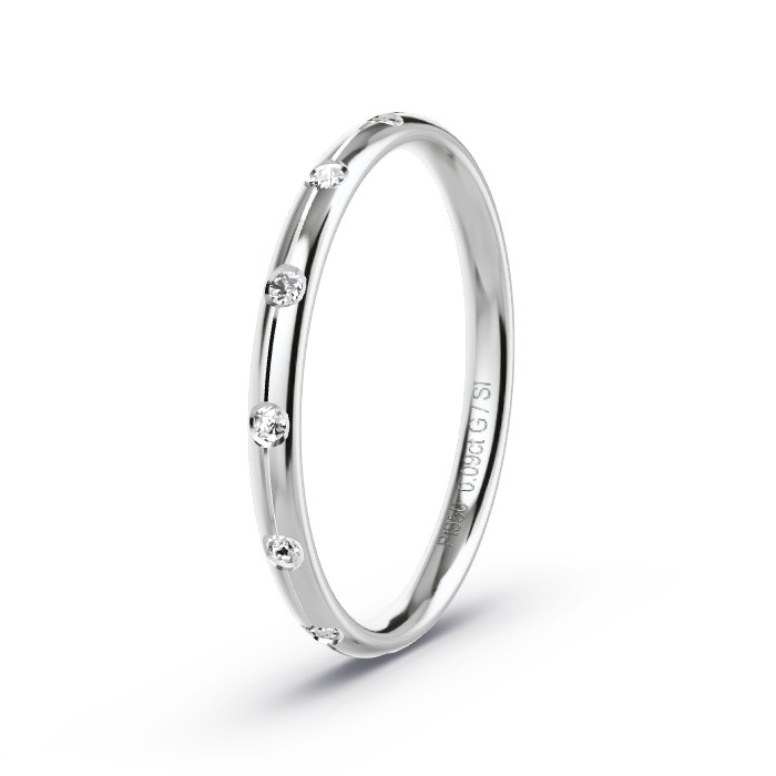 Memoirering Platina - 0.09 ct Diamanten - Model N°4205 Memoirering Platina - 0.09 ct Diamanten - Model N°4205