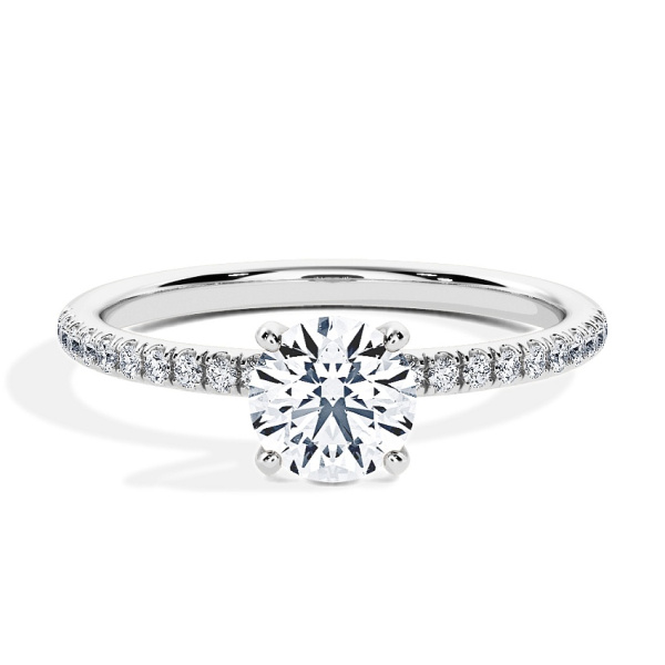 Verlovingsring Witgoud - 0.35 ct Briljant - Model N°3013, Pavé