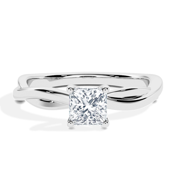 Verlovingsring Witgoud - 0.30 ct Princess - Model N°3016, Solitaire