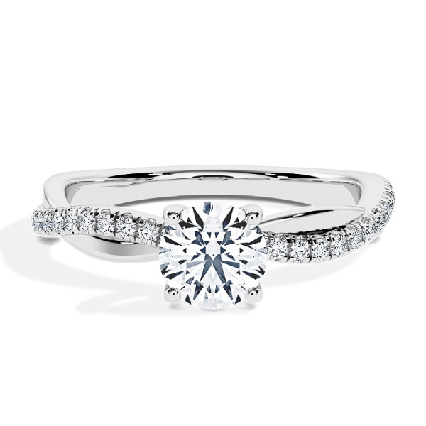 Verlovingsring Witgoud - 0.60 ct Briljant - Model N°3016, Pavé