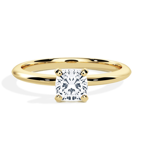 Verlovingsring Geelgoud - 0.50 ct Cushion - Model N°3021, Solitaire